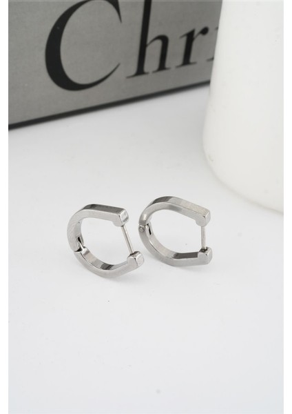 Kadın 316 L Paslanmaz Çelik 1.8 cm Oval Model Küpe