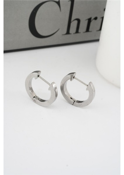 Kadın 316 L Paslanmaz Çelik 2 cm Oval Model Küpe