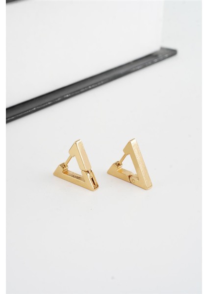 Unisex 316 L Paslanmaz Çelik 1.5 cm Üçgen Model Küpe