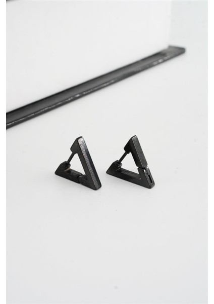 Unisex 316 L Paslanmaz Çelik 1.5 cm Üçgen Model Küpe