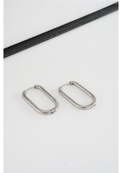 Kadın 316 L Paslanmaz Çelik 2.5 cm Dikdörtgen Model Küpe fiyatları