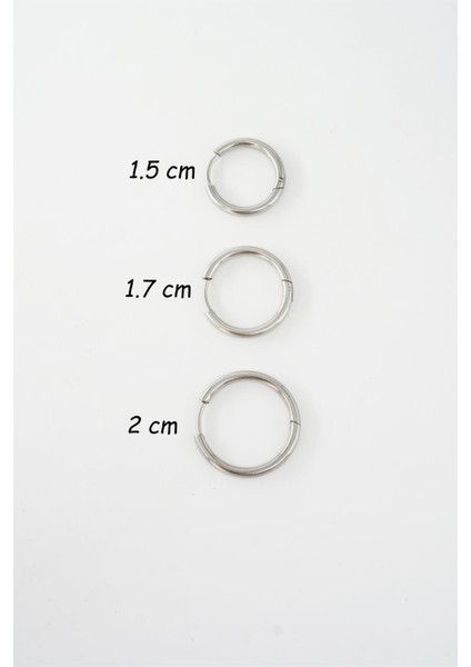 Kadın Kararmaz 316 L Çelik 3'lü Halka Set Küpe modelleri