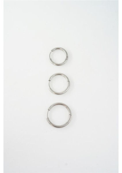 Kadın Kararmaz 316 L Çelik 3'lü Halka Set Küpe fırsatları