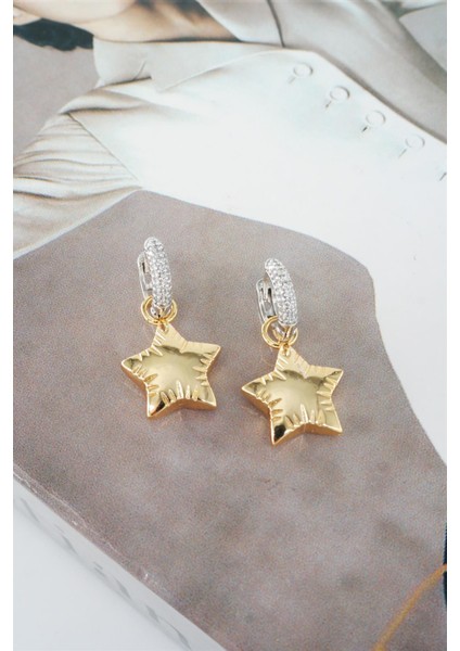 Kadın Vip Seri Yıldız Figürlü Balon Küpe Seti