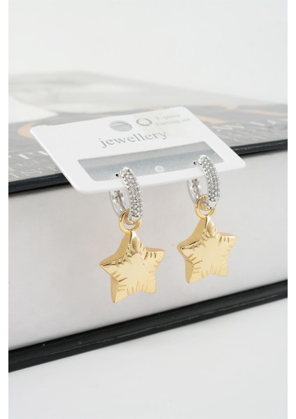 Kadın Vip Seri Yıldız Figürlü Balon Küpe Seti fiyatları