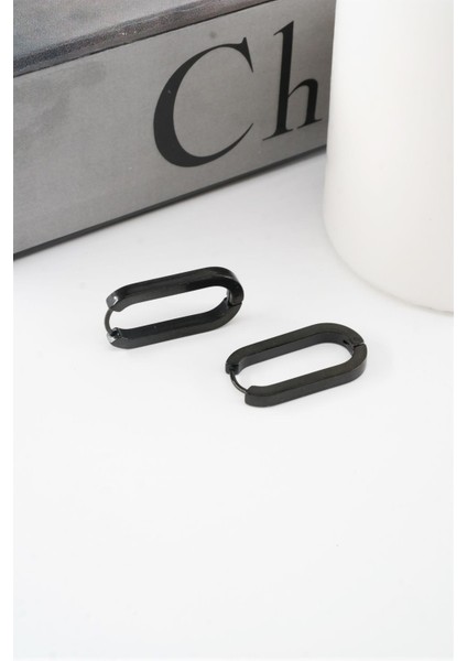 Kadın 316 L Paslanmaz Çelik 2 cm Elips Model Küpe