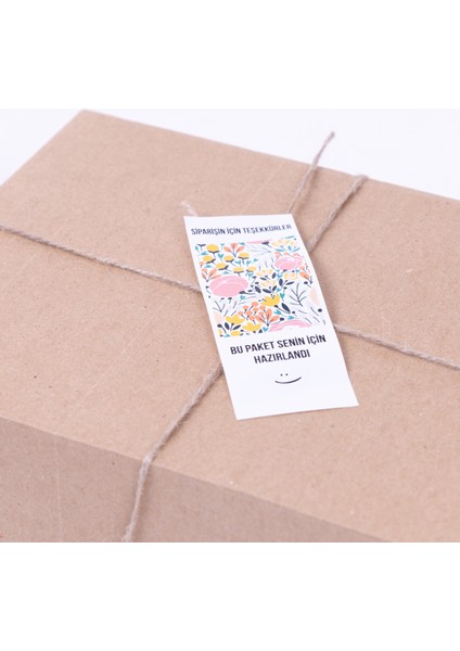 Sticker, bu paket senin için hazırlandı, çiçek, 6 cm 4x9cm 8 adet