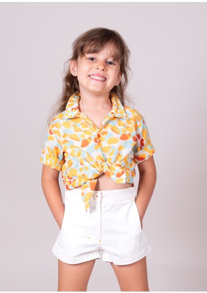 Unisex Renk Bloklu Yazlık Gömlek