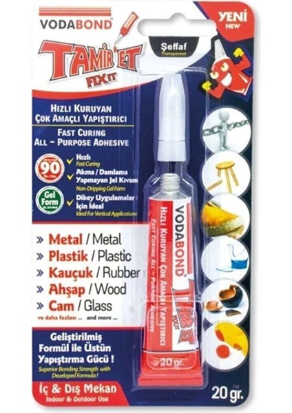 Tamir Et Çok Amaçlı Yapıştırıcı 20GR 3 Adet modelleri
