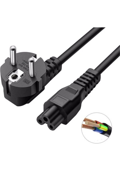 Notebook Pc Laptop Güç Power Adaptör Kablosu 1 Metre