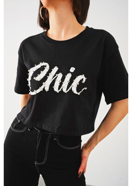 Taş Işlemeli Chic Baskı T-Shirt fiyatları