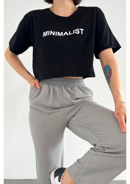 Minimalist Baskılı T-Shirt
