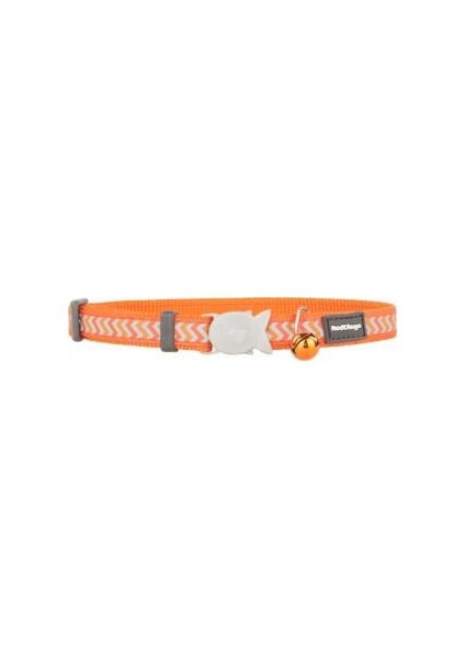 Reddingo Reflektörlü Ziggy Desenli Turuncu Kedi Boyun Tasması 12 mm 20-32 cm