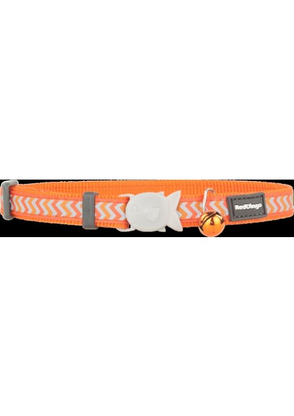Reddingo Reflektörlü Ziggy Desenli Turuncu Kedi Boyun Tasması 12 mm 20-32 cm