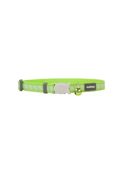 Reddingo Reflektörlü Ziggy Desenli Lime Kedi Boyun Tasması 12 mm 20-32 cm