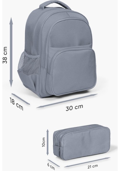 Kids Lacivert Mavi Canavar Desenli 2'li Okul Çanta Seti SET0223410