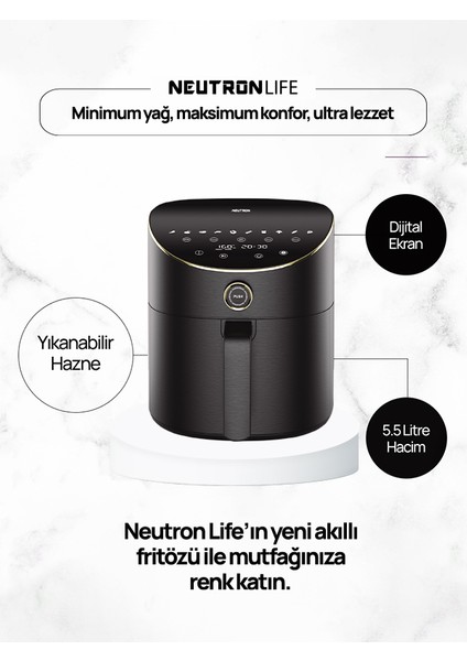 Smart Air Fryer Akıllı Fritöz 5.5 L