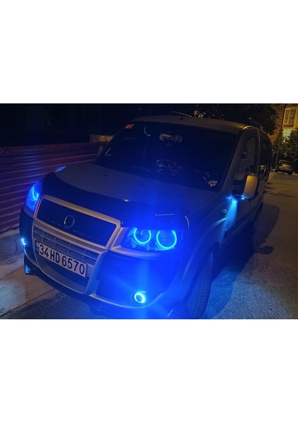 Uygunmarketcom, Fiat Doblo 2 Angel Far Halkası, 16 Renkli Rgb Angel, 4 Adet, Doblo 2 Angel Far