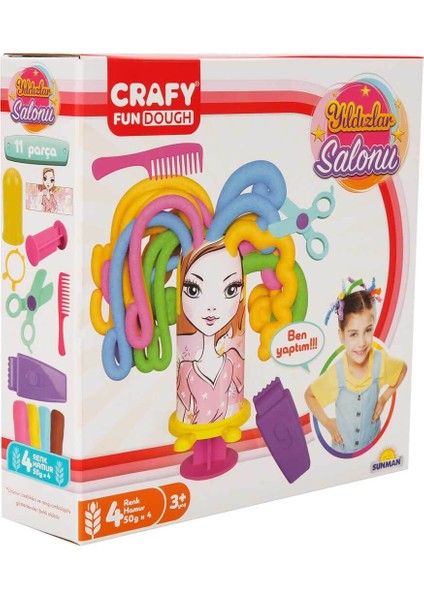 Sunman Crafy Yıldızlar Salonu Oyun Hamur Seti 200 gr. 11 Parça S01002014