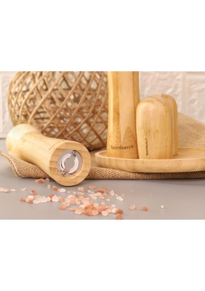 Tabaklı Tuzluk Biberlik Öğütücü Değirmen Seti 5 Parça fırsatları