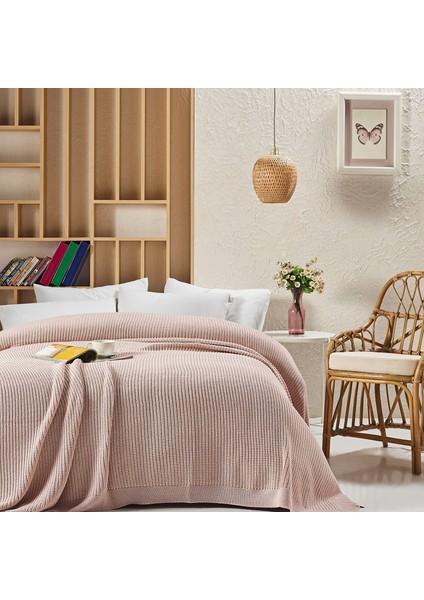 CAP2101 Örgü Battaniye Pudra