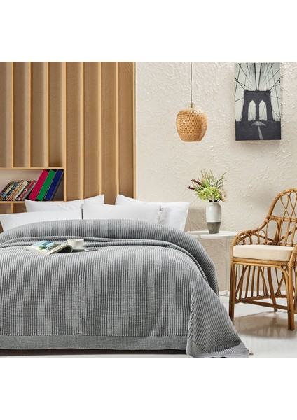 CAP2101 Örgü Battaniye Gri