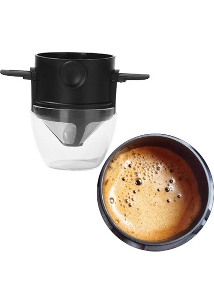 Katlanabilir Kahve Damlatıcı 1-2 Su Bardağı Kahve Makinesi Kahve Dripper Fincan Kamp Siyahı Için (Yurt Dışından)