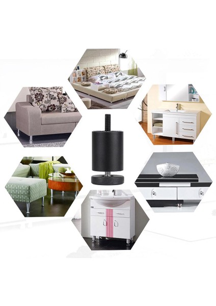 4pcs Yedek Mobilya Kanepe Bacakları Sehpa Uç Büfe Büfeleri Dolap Yatak Cm Siyah 8cm (Yurt Dışından)