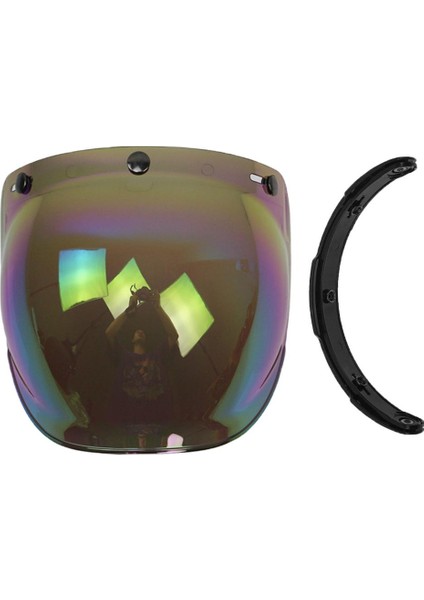 3-Snap Açık Yüz Kabarcık Visor Motosiklet Vizörü Yarım Yüz (Yurt Dışından) indirimleri