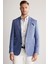 Keten Yün Karışım Koyu Mavi Yazlık Blazer Ceket 4