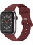 Apple Watch 1, 2, 3, 4, 5, 6, 7, 8, Se Silikon Kordon Kayış - M-L Beden 42/44/45MM - Bordo 1