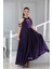 Kız Çocuk Uzun Mor Saten Abiye Gece Mezuniyet ELBISESI-ABY-0029 2