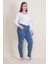 Kadın Mavi Yırtık Detaylı Likralı Kot Skinny Pantolon 65N35338 3