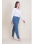 Kadın Mavi Yırtık Detaylı Likralı Kot Skinny Pantolon 65N35338 4