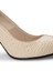 Bej Rengi Hasır Desen Kadın Stiletto - 02029ZBEJM05 4