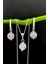 925 Ayar Gümüş Lavender Ametist Kolye-Küpe Set 1