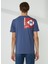 Bisiklet Yaka Düz Indigo Erkek T-Shirt Flag Tee T-Shırt 5