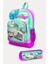 Kids Su Yeşili Pembe Kedi Desenli 2'li Okul Çanta Seti SET0123707 1