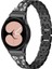 Samsung Galaxy Watch4 Için Active 40MM/44MM/WATCH4 Classic 42MM/46MM Bilezik Metal Izle Band 5 Boncuklar 2 Sıralar Bling Rhinestone Yedek Kayış - Siyah (Yurt Dışından) 1