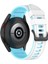 Samsung Galaxy Için 5 40MM / Watch 5 44MM / Watch 5 Pro 45MM / Watch4 40MM / Watch4 44MM / Watch4 Classic 42MM Silikon Izle Band Çift Renk Değiştirme Kayışı - Beyaz / Sky Mavisi (Yurt Dışından) 1