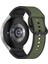 Samsung Galaxy Için 5 40MM / 44MM / Watch 5 Pro 45MM / Watch4 40MM / 44MM Nefes Alabilen Yumuşak Silikon Saat Bandı Çift Renkli Spor Saati - Ordu Yeşil / Siyah (Yurt Dışından) 5
