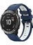 Çift Renk Hızlı Serbest Bırakma Silikon Yedek Garmin Fenix ​​7x/6x Safir Gps/6x Pro/6x Gps/5x Gps/5x Plus - Gece Yarısı Mavi/beyaz Için (Yurt Dışından) 2