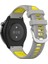 22MM Garmin Forerunner 265 / Onur Izle Gs 3ı, Silikon Çapraz Çizgi Çift Renkli Kayış Değiştirme - Gri+Sarı (Yurt Dışından) 1