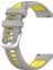 22MM Garmin Forerunner 265 / Onur Izle Gs 3ı, Silikon Çapraz Çizgi Çift Renkli Kayış Değiştirme - Gri+Sarı (Yurt Dışından) 2
