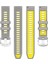 22MM Garmin Forerunner 265 / Onur Izle Gs 3ı, Silikon Çapraz Çizgi Çift Renkli Kayış Değiştirme - Gri+Sarı (Yurt Dışından) 4