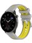 22MM Garmin Forerunner 265 / Onur Izle Gs 3ı, Silikon Çapraz Çizgi Çift Renkli Kayış Değiştirme - Gri+Sarı (Yurt Dışından) 5