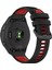 Garmin Forerunner 265S Silikon Izle Bantları 18MM Çift Renk Değiştirme Kayışı - Siyah+Kırmızı (Yurt Dışından) 1