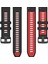 Garmin Forerunner 265S Silikon Izle Bantları 18MM Çift Renk Değiştirme Kayışı - Siyah+Kırmızı (Yurt Dışından) 4