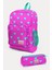 Kids Neon Pembe Su Yeşili Kalp Desenli 2'li Okul Çanta Seti SET0223113 1
