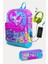 Kids Mavi Pembe Flamingo Desenli Usb'li 2'li Okul Çanta Seti SET0223830 1